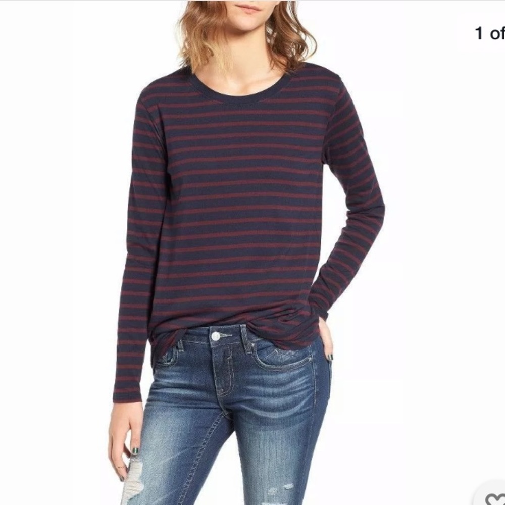 BP Nordstrom Striped Crew Neck Long Sleeve Shirt